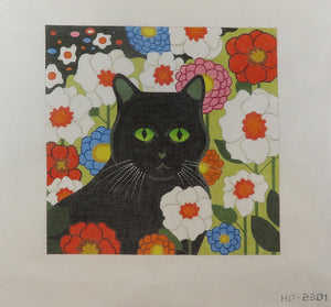 Cat with Flowers