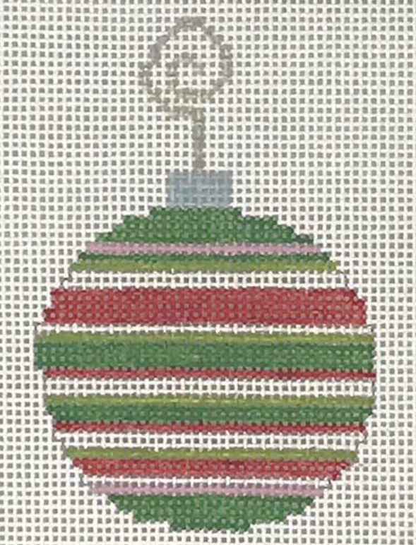 Red & Green Stripe Ornament