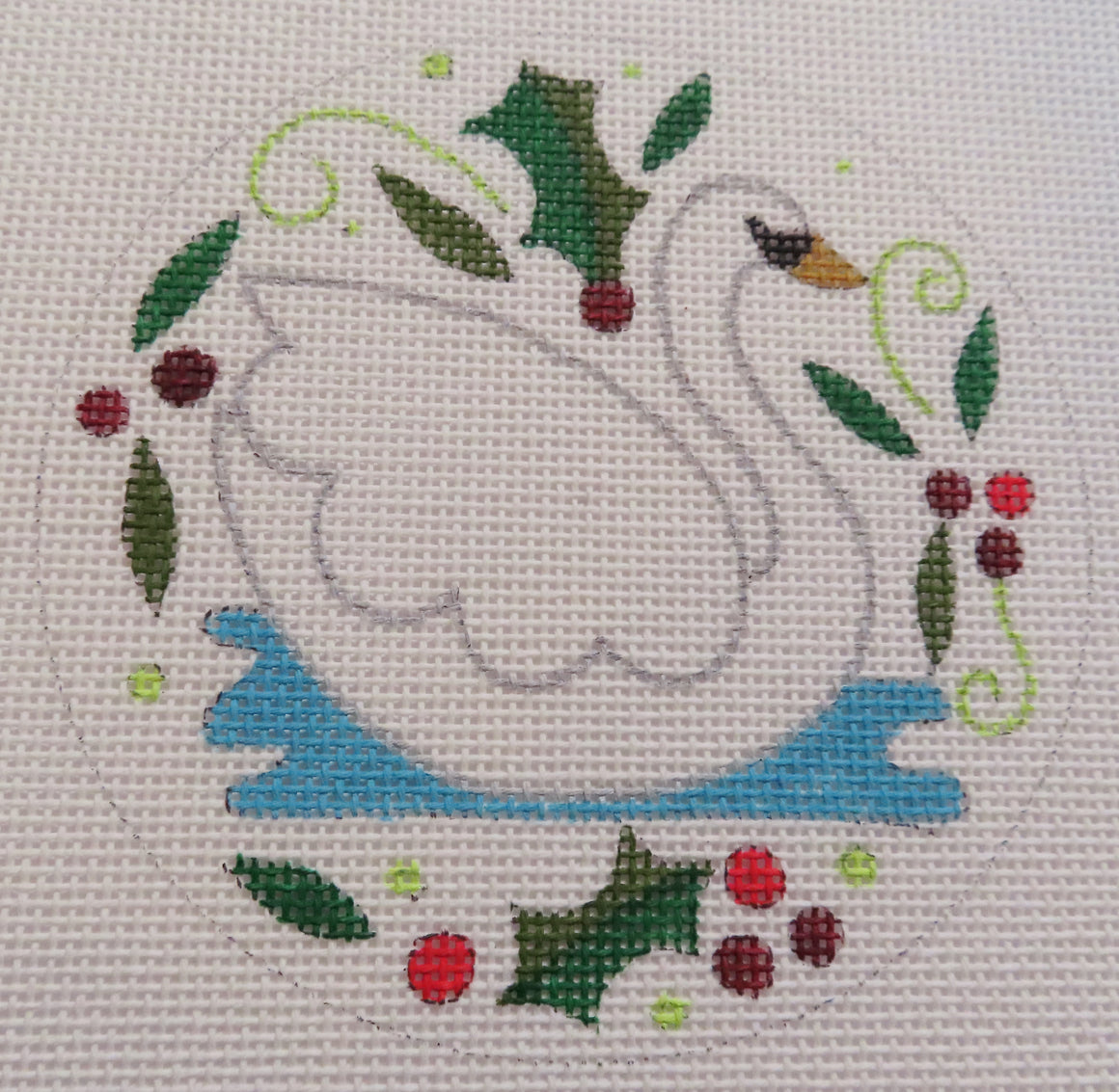 Swans Swimming Ornament