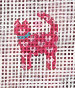 Pink Cat with Hearts