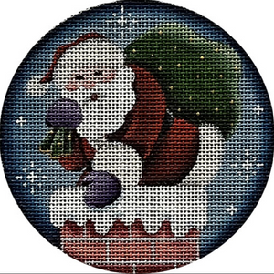 Santa in the Chimney Ornament