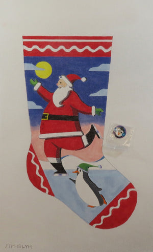 Skating Santa Stocking