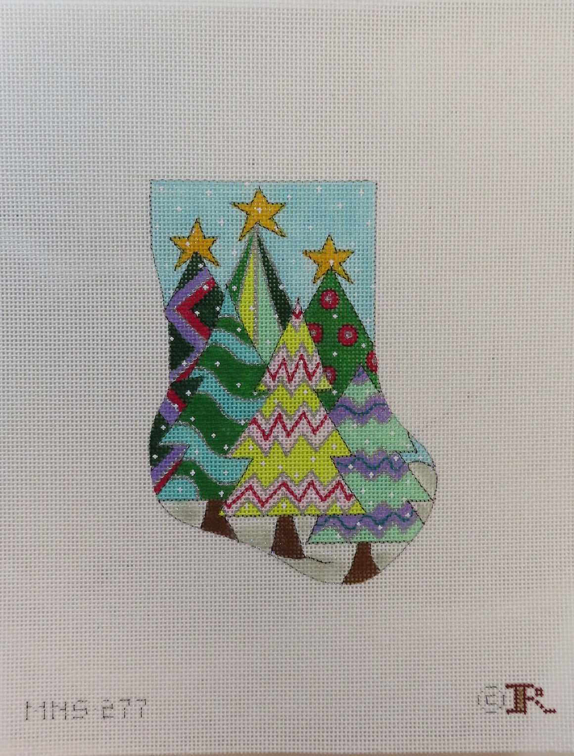 Patchwork Christmas Trees Mini Stocking