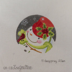 Snowman with Cardinal & Holly Ornament