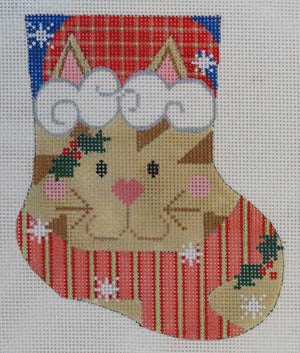 Tan Cat Mini Stocking