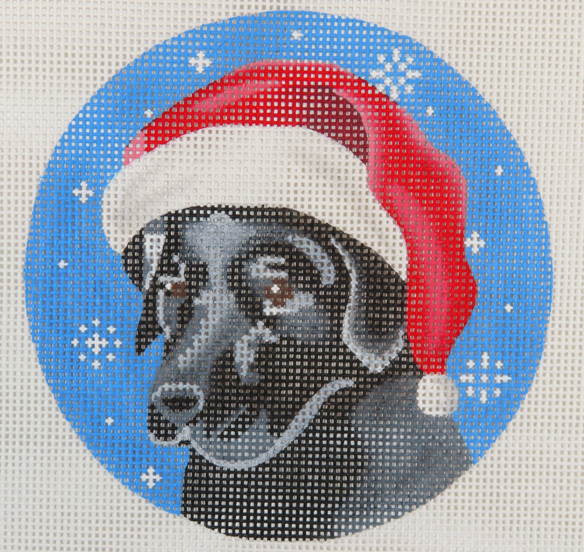 Black Lab Christmas Round