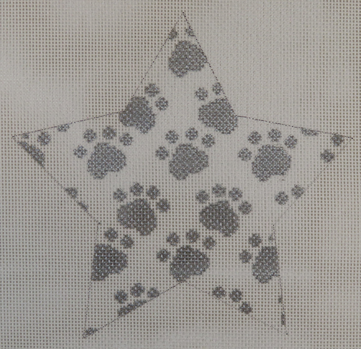 Silver Paw Print Star