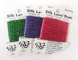 Silk Lame Braid 18 Count- Pinks, Reds, Oranges, Browns, Yellows